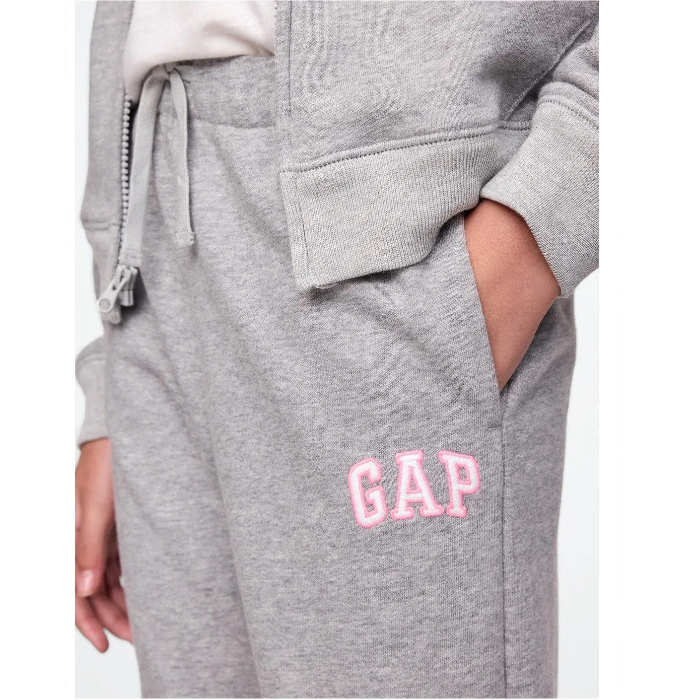 GAP Kız Çocuk Relaxed Fransız Havlu Kumaş Jogger Eşofman Altı Gri