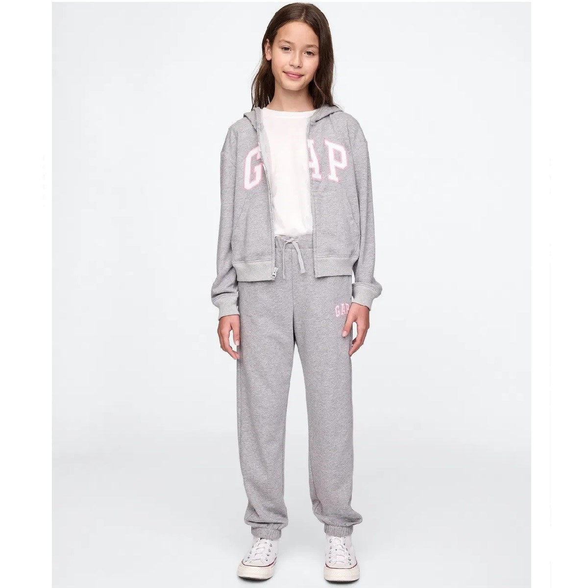 GAP Kız Çocuk Relaxed Fransız Havlu Kumaş Jogger Eşofman Altı Gri