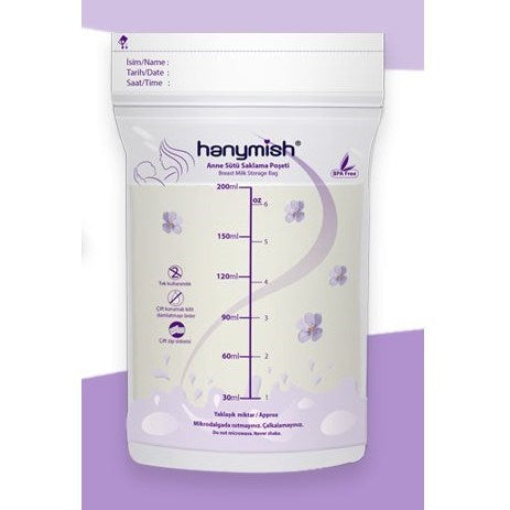 Hanymish Anne Sütü Saklama Poşeti 20 Adet 200 ml STD