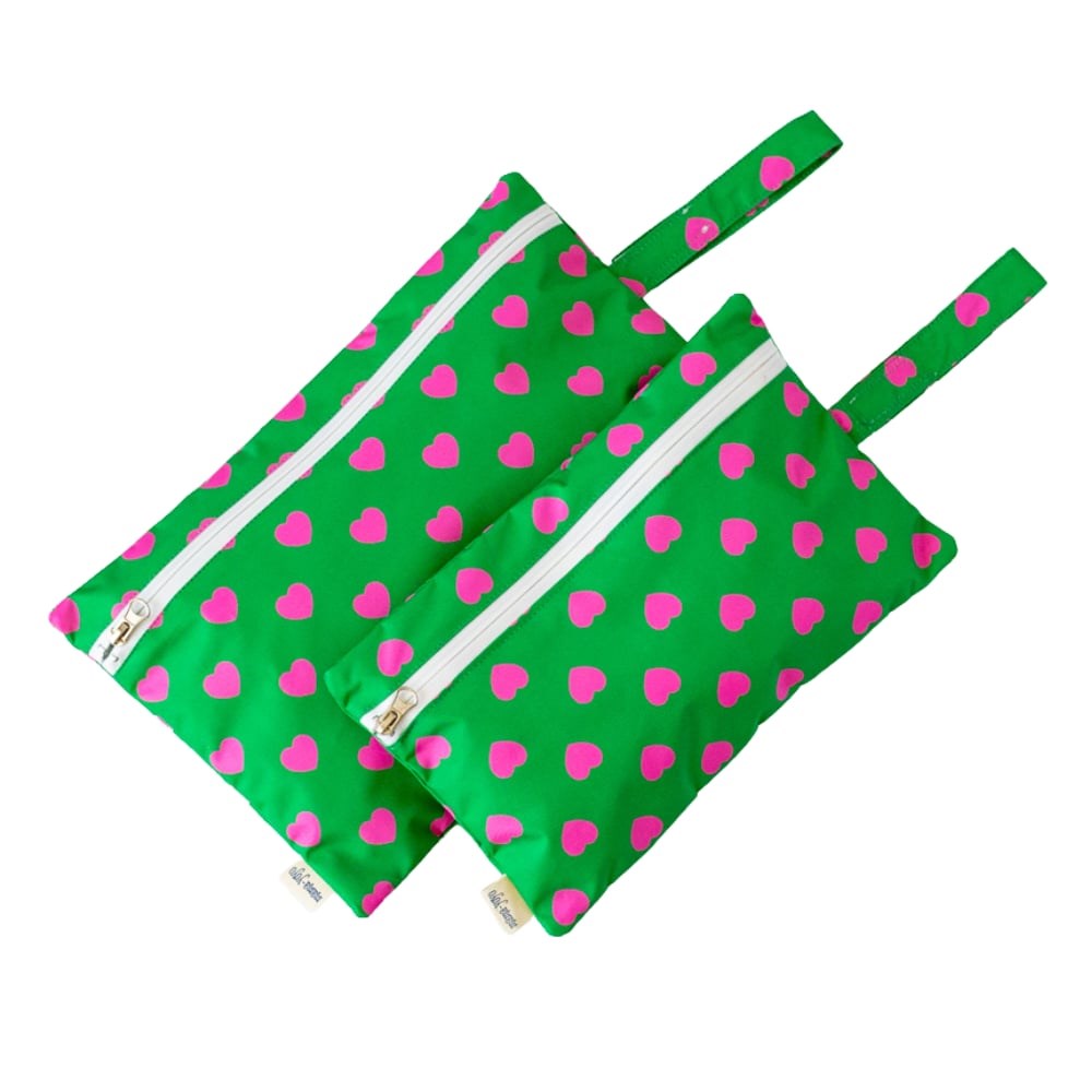 Mama Yoyo 2'li  Islak/Kirli Çantası Kalpli