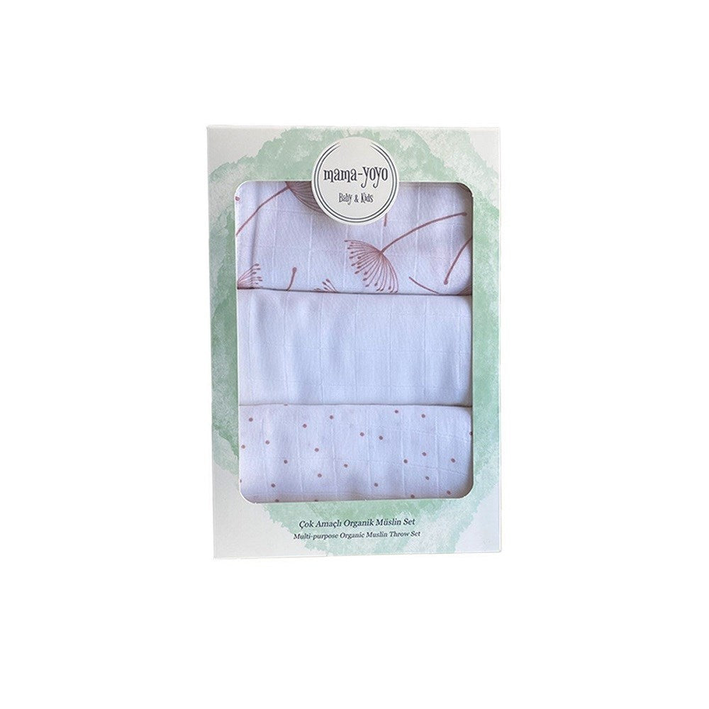 Mama Yoyo Çok Amaçlı Organik 3'lü Müslin Set - Karahindiba