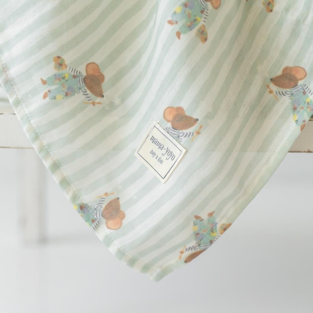 Mama Yoyo Çok Amaçlı Organik Müslin Örtü Fare Desenli 100*100