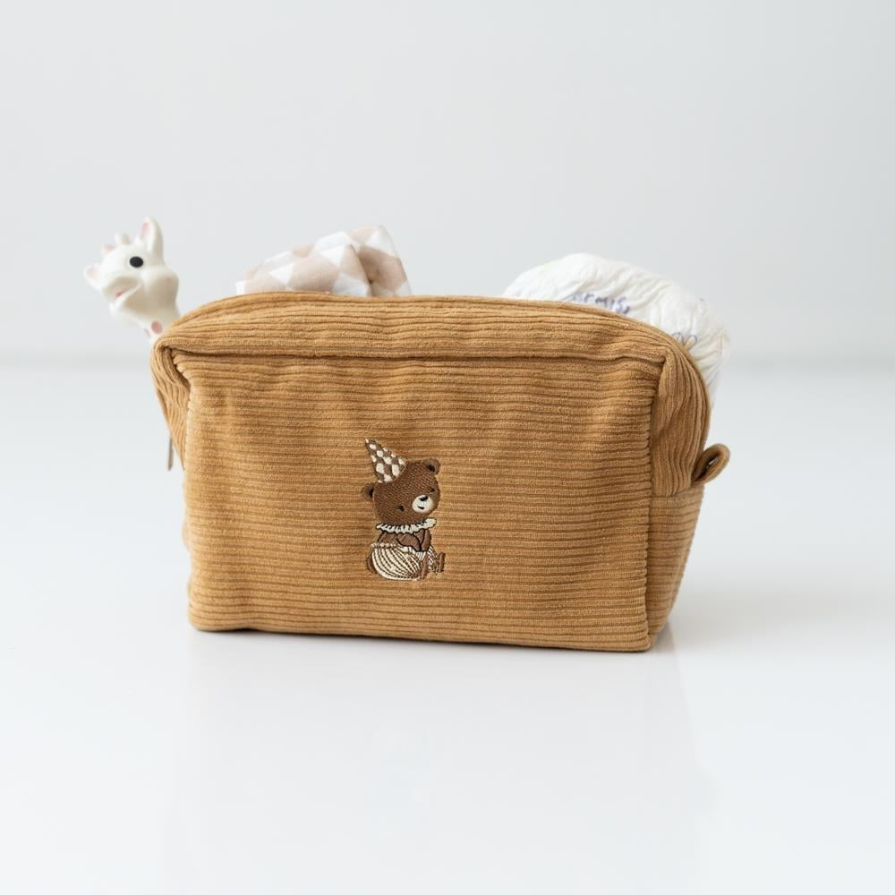 Mama Yoyo Kadife Organizer Çanta - Ayı Nakışlı
