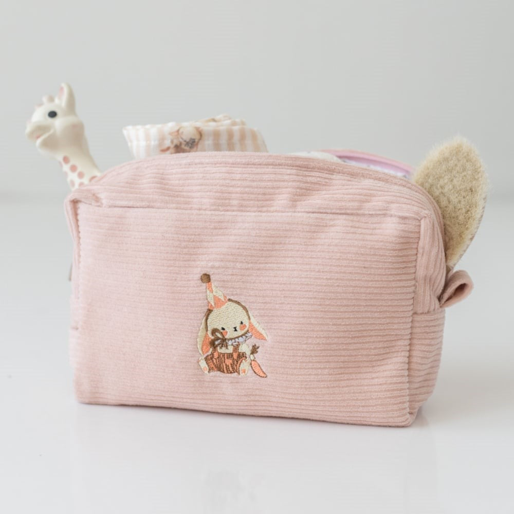 Mama Yoyo Kadife Organizer Çanta Pudra - Tavşan Nakışlı