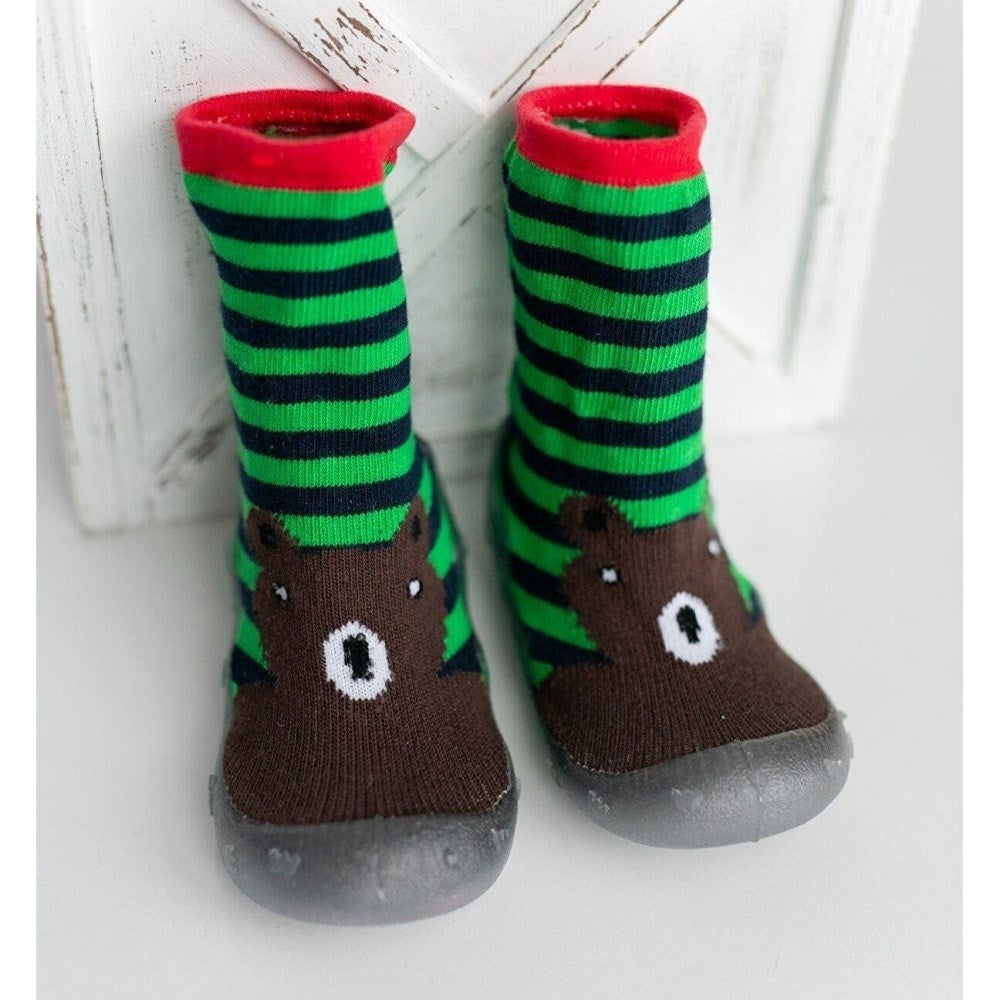 Mama Yoyo Nou Nou Ayı Kaydırmaz Taban Çorap Panduf Kahverengi
