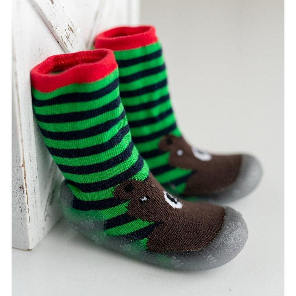 Mama Yoyo Nou Nou Ayı Kaydırmaz Taban Çorap Panduf Kahverengi