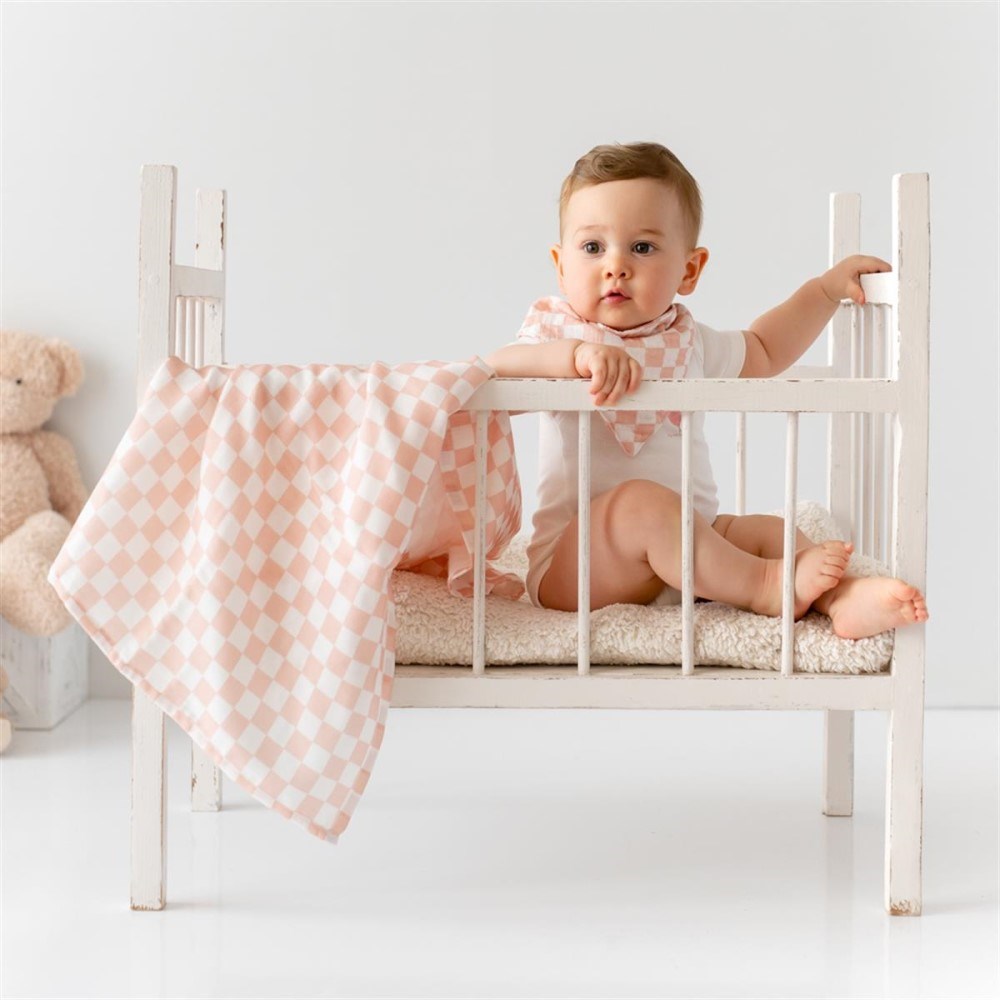 Mama Yoyo Organik Müslin Örtü - Pudra Dama 100*100 cm