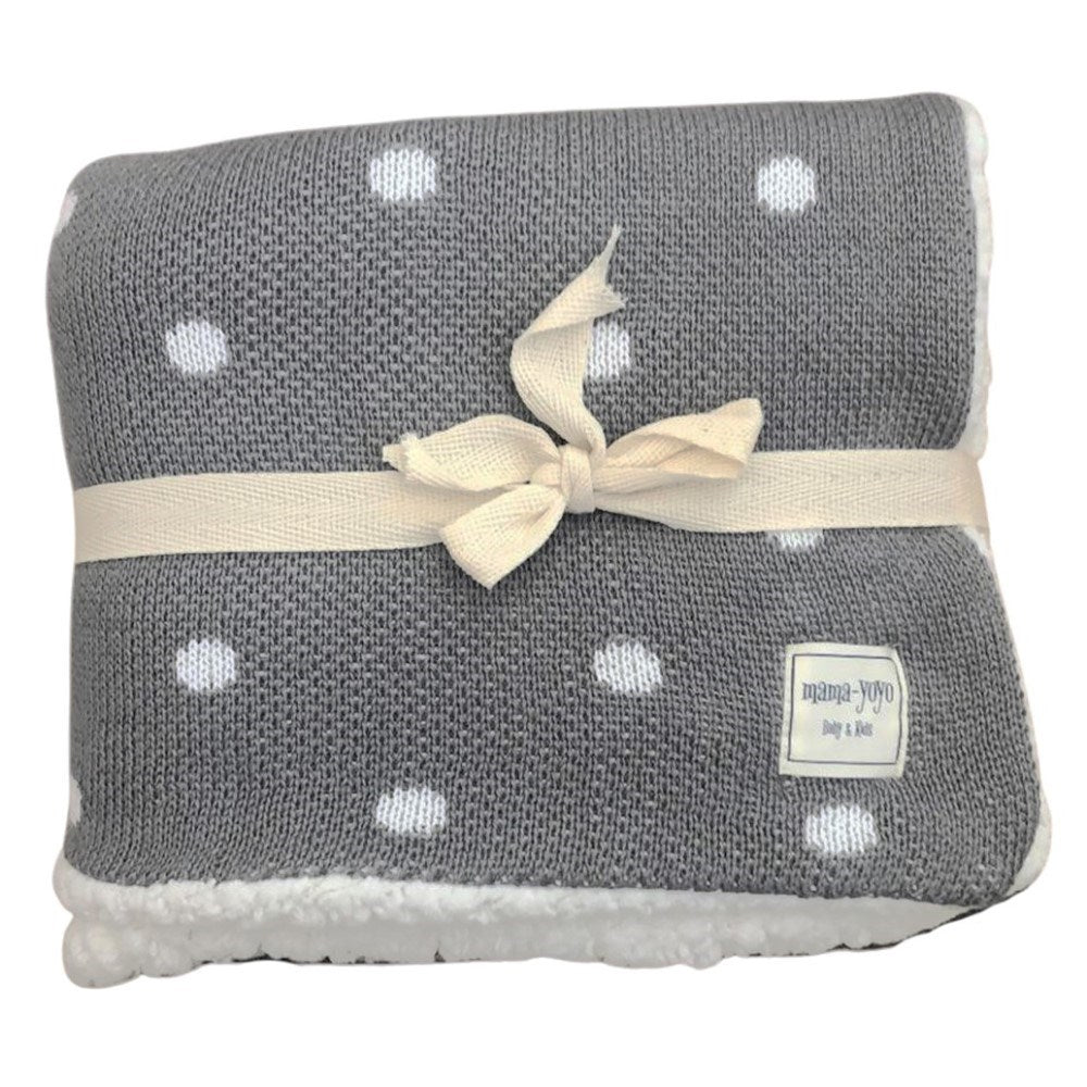 Mama Yoyo Welsoft Triko Battaniye Gri Puantiye  90*90