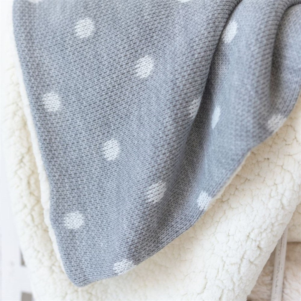 Mama Yoyo Welsoft Triko Battaniye Gri Puantiye  90*90