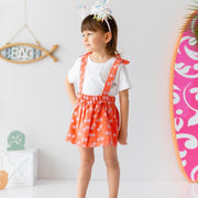 Mama Yoyo Yazlık Kiraz T-shirt - Etek Takım Turuncu