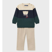 Mayoral Kışlık Erkek Bebek Kazak Pantolon 2'li Set Bej