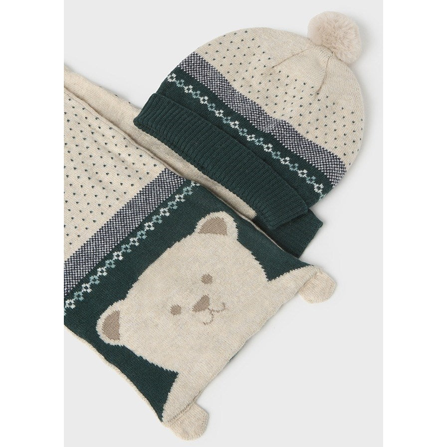 Mayoral Kışlık Erkek Bebek Örme Atkı Bere Set Bej