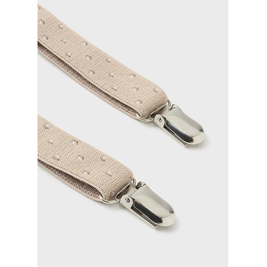 Mayoral Kışlık Erkek Bebek Şapka Papyon Askı Set Bej