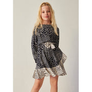 Mayoral Kışlık Kız Baskılı Uzun Kol Elbise Siyah