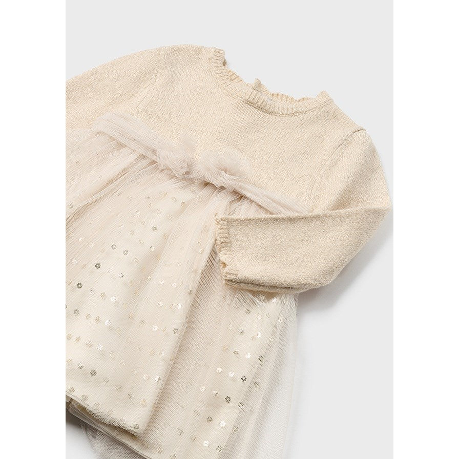 Mayoral Kışlık Kız Bebek Elbise Bej