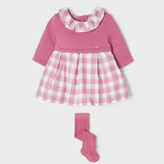 Mayoral Kışlık Kız Bebek Elbise ve Külotlu Çorap 2'li Set Pembe