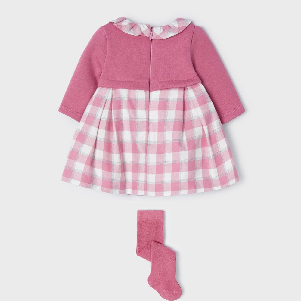 Mayoral Kışlık Kız Bebek Elbise ve Külotlu Çorap 2'li Set Pembe