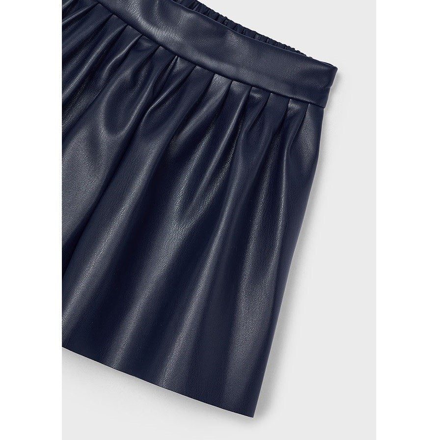 Mayoral Kışlık Kız Deri Şort Etek Lacivert