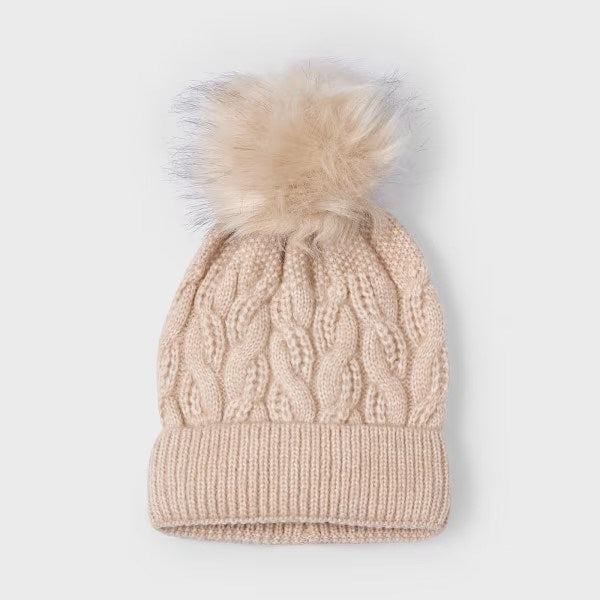 Mayoral Kışlık Kız Örme Bere Bej