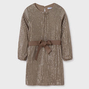 Mayoral Kışlık Kız Parıltılı Elbise Kahverengi