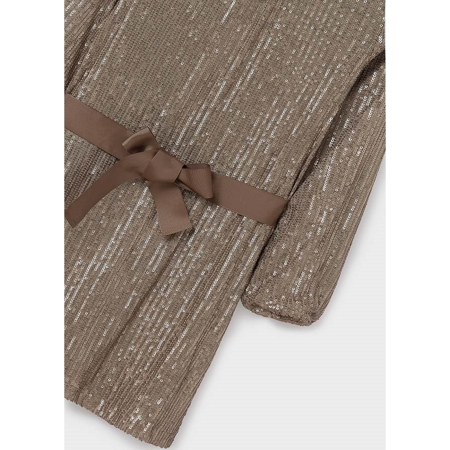 Mayoral Kışlık Kız Parıltılı Elbise Kahverengi