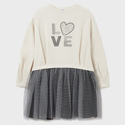 Mayoral Kışlık Kız Uzun Kol Kombin Elbise Bej