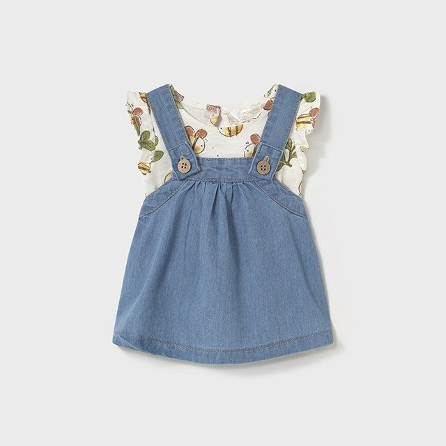 Mayoral Yazlık Kız Bebek Bluz Salopet Elbise Set Mavi