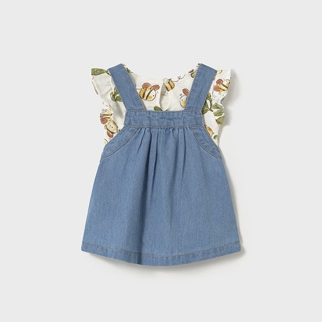 Mayoral Yazlık Kız Bebek Bluz Salopet Elbise Set Mavi