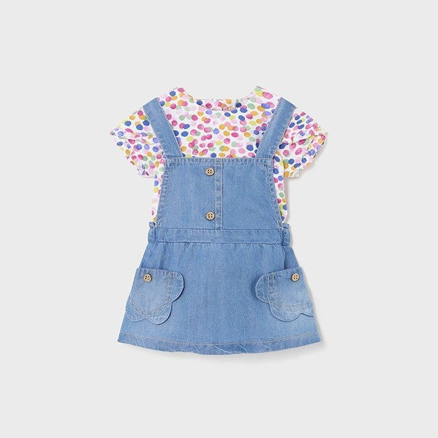 Mayoral Yazlık Kız Bebek Bluz Salopet Set Lacivert