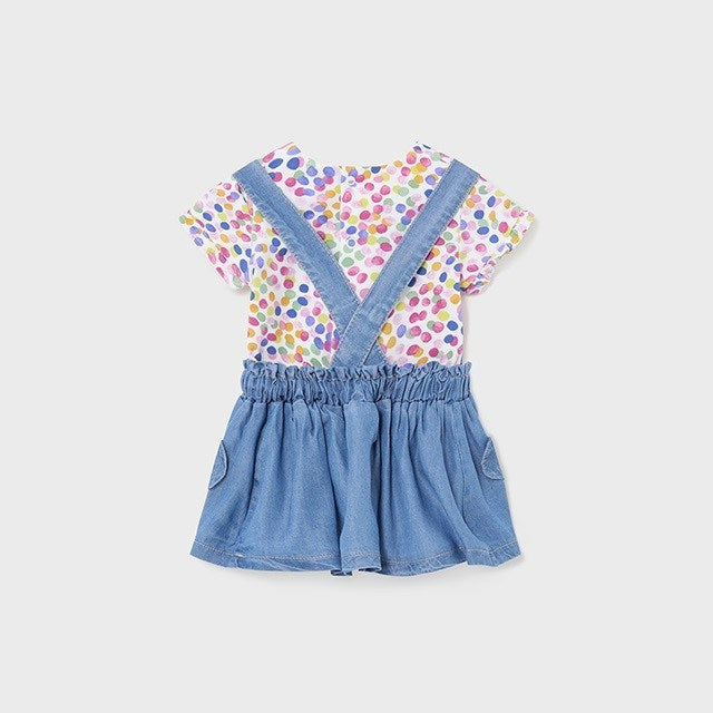 Mayoral Yazlık Kız Bebek Bluz Salopet Set Lacivert