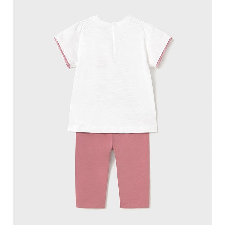 Mayoral Yazlık Kız Bebek Bluz Tayt 2'li Set Koyu Pembe