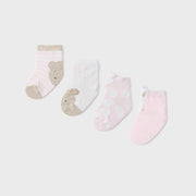 Mayoral Yazlık Kız Bebek Çorap 4'lü Set Pembe