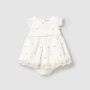 Mayoral Yazlık Kız Bebek Elbise Ekru