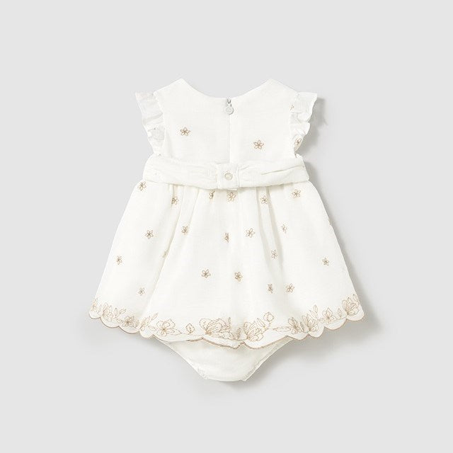 Mayoral Yazlık Kız Bebek Elbise Ekru