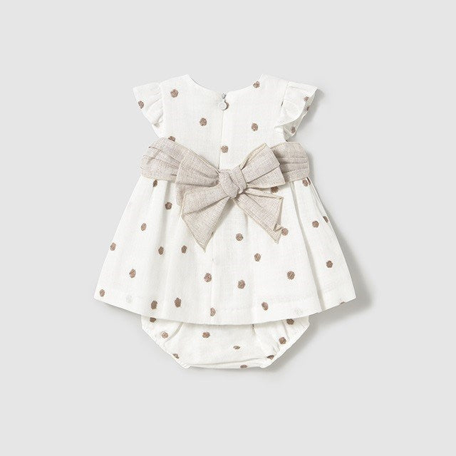 Mayoral Yazlık Kız Bebek Elbise Ekru