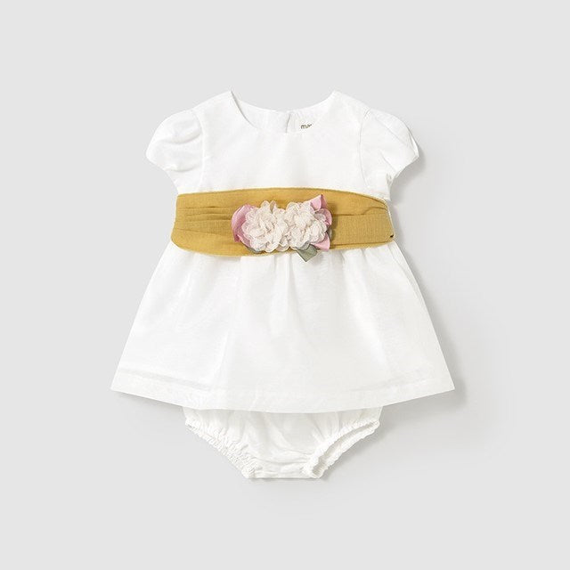 Mayoral Yazlık Kız Bebek Elbise Ekru