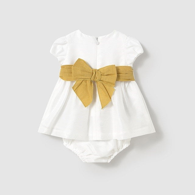 Mayoral Yazlık Kız Bebek Elbise Ekru