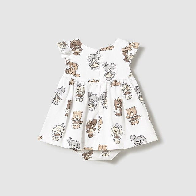 Mayoral Yazlık Kız Bebek Elbise Ekru