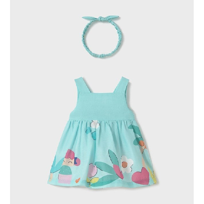 Mayoral Yazlık Kız Bebek Elbise Turkuaz