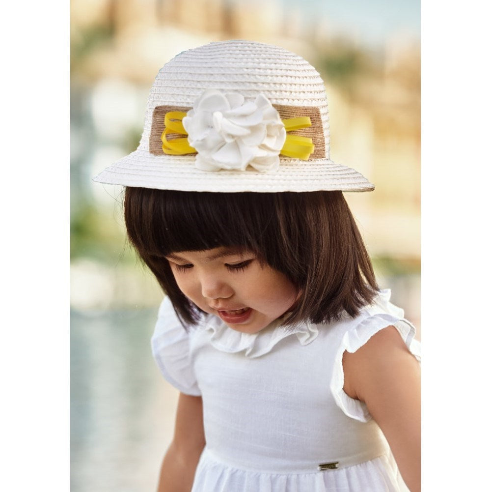 Mayoral Yazlık Kız Bebek Şapka Beyaz
