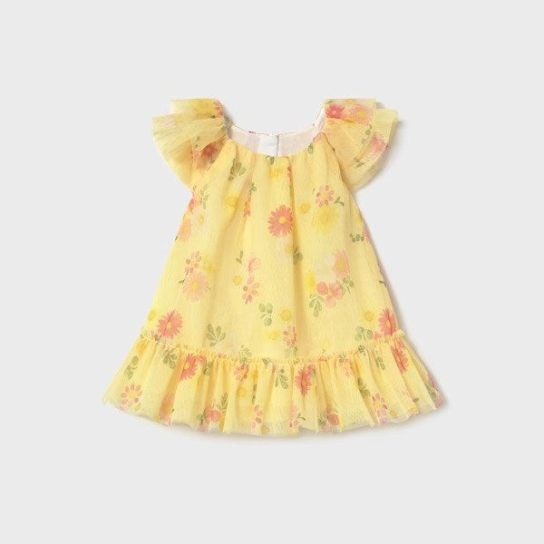 Mayoral Yazlık Kız Bebek Tül Elbise Sarı
