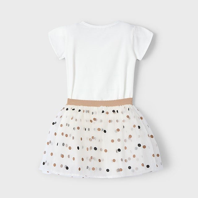 Mayoral Yazlık Kız Bluz Tül Etek Set Ekru