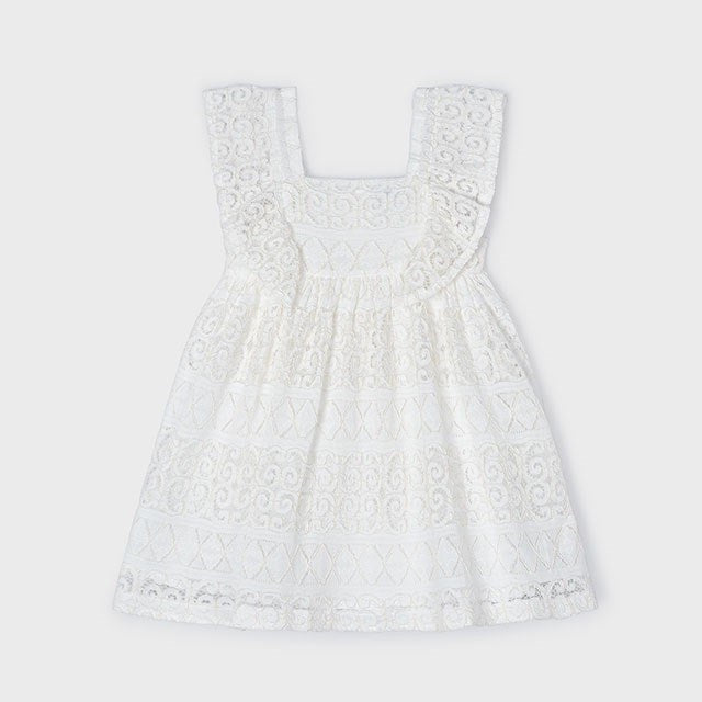 Mayoral Yazlık Kız Dantel Elbise Ekru