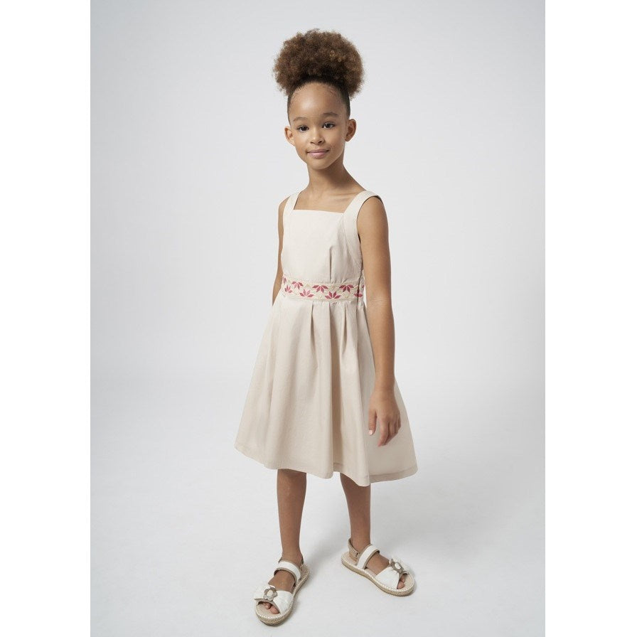 Mayoral Yazlık Kız Elbise Bej
