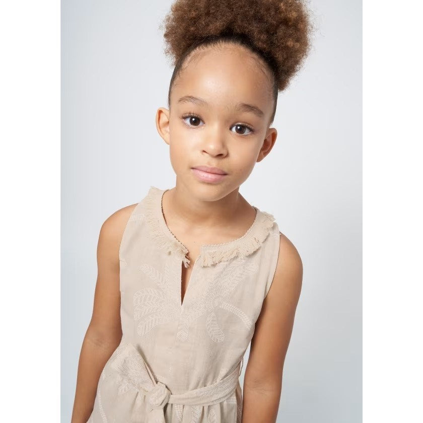 Mayoral Yazlık Kız Elbise Bej