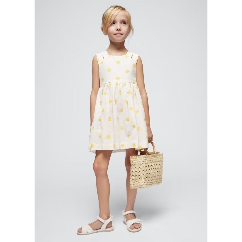 Mayoral Yazlık Kız Elbise Ekru