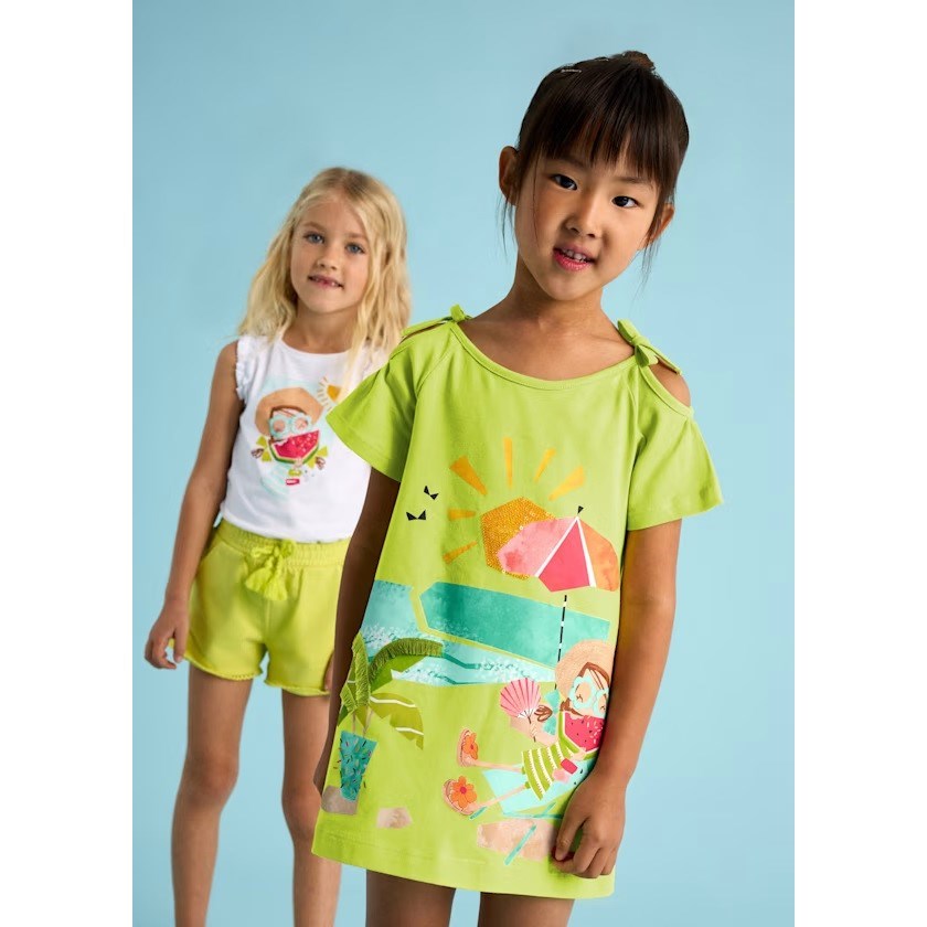 Mayoral Yazlık Kız Elbise Yeşil