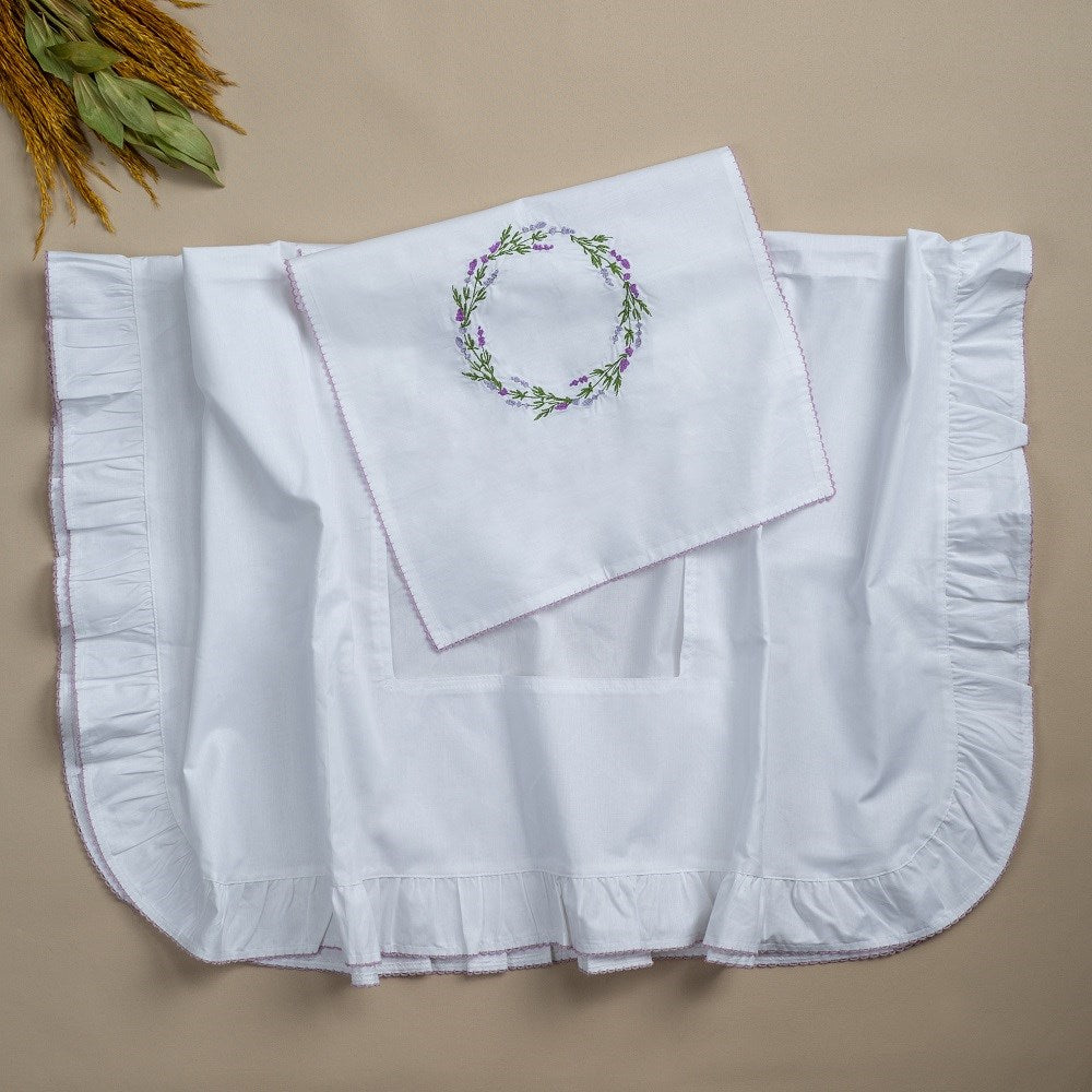 Mayys Baby Kroşetalı Çelenk Nakışlı Puset Örtüsü Lila