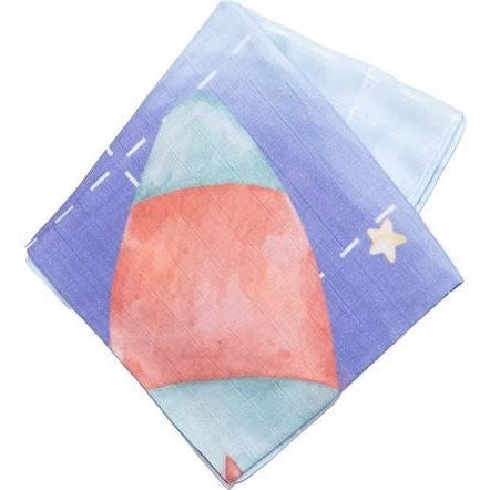 Mon Petits Müslin Bebek Örtüsü - La Fusée 100x100 cm