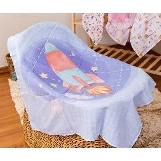 Mon Petits Müslin Bebek Örtüsü - La Fusée 100x100 cm